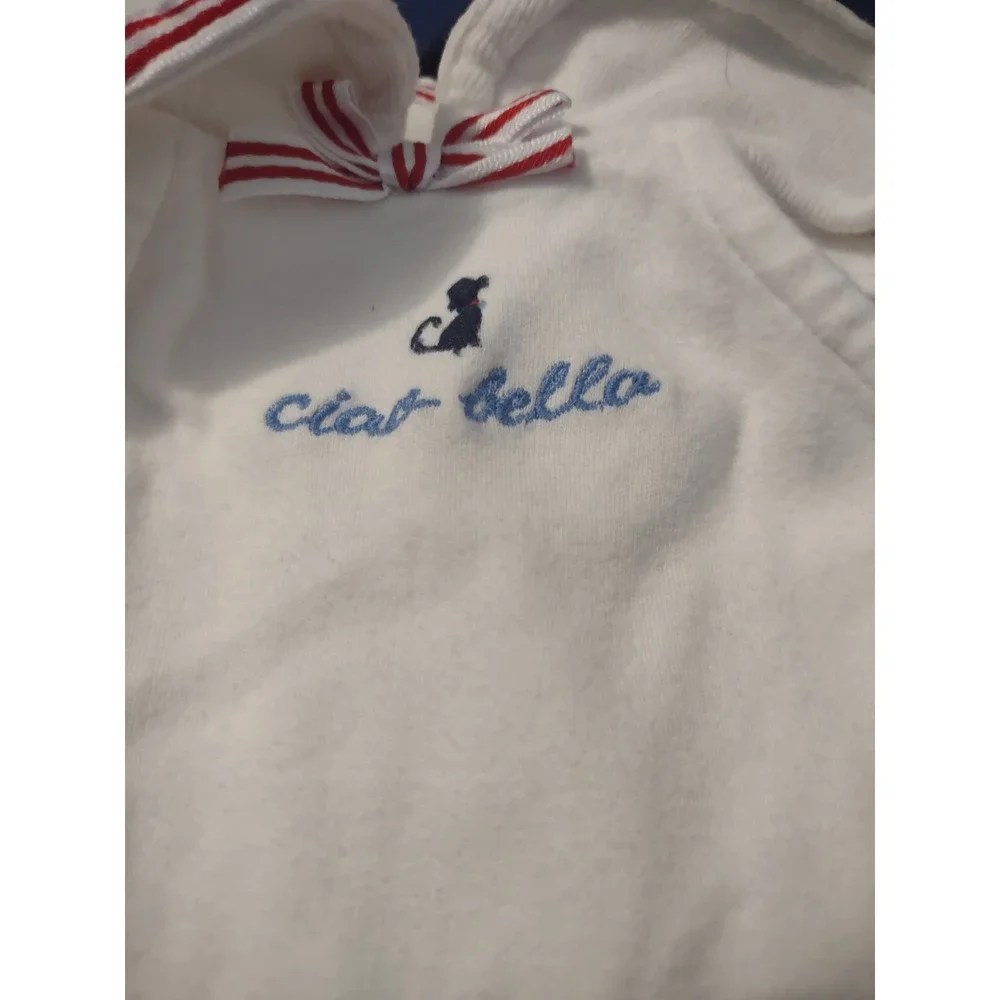 Gymboree Baby Girl‎ Ciao Bella White Bodysuit Sleeveless Peter Pan Collar 0-3M